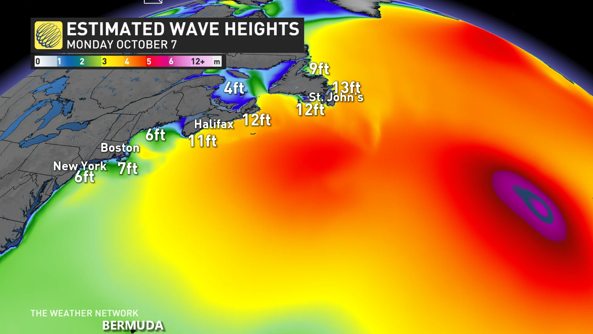 Hurricane Kirk Waves Monday