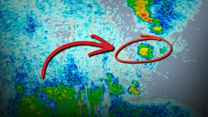 This dramatic rocket explosion was caught on weather radar