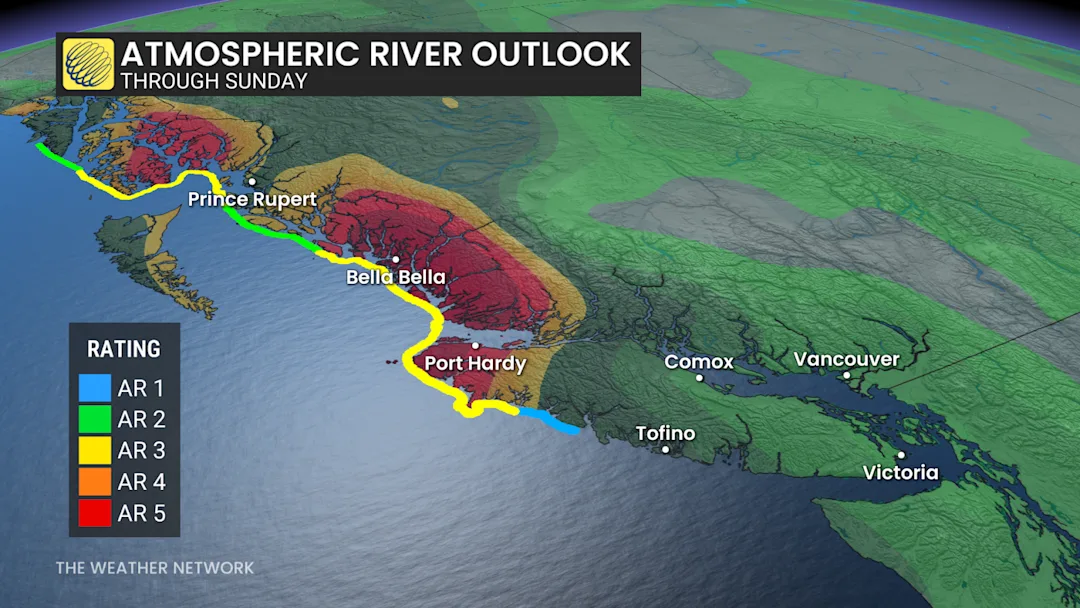 100+ mm of rain possible as atmospheric river slides into B.C. - The ...