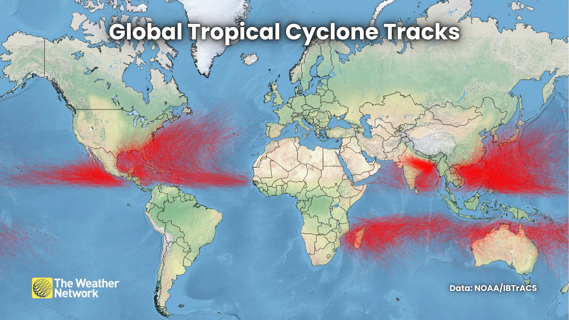 Global Tropical Cyclone Tracks