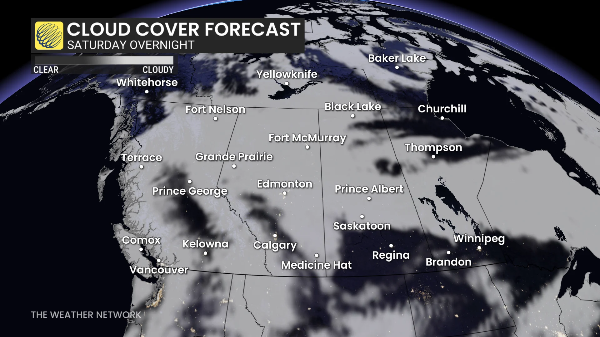 Geminid Cloud Forecast - West - Dec 13 2025
