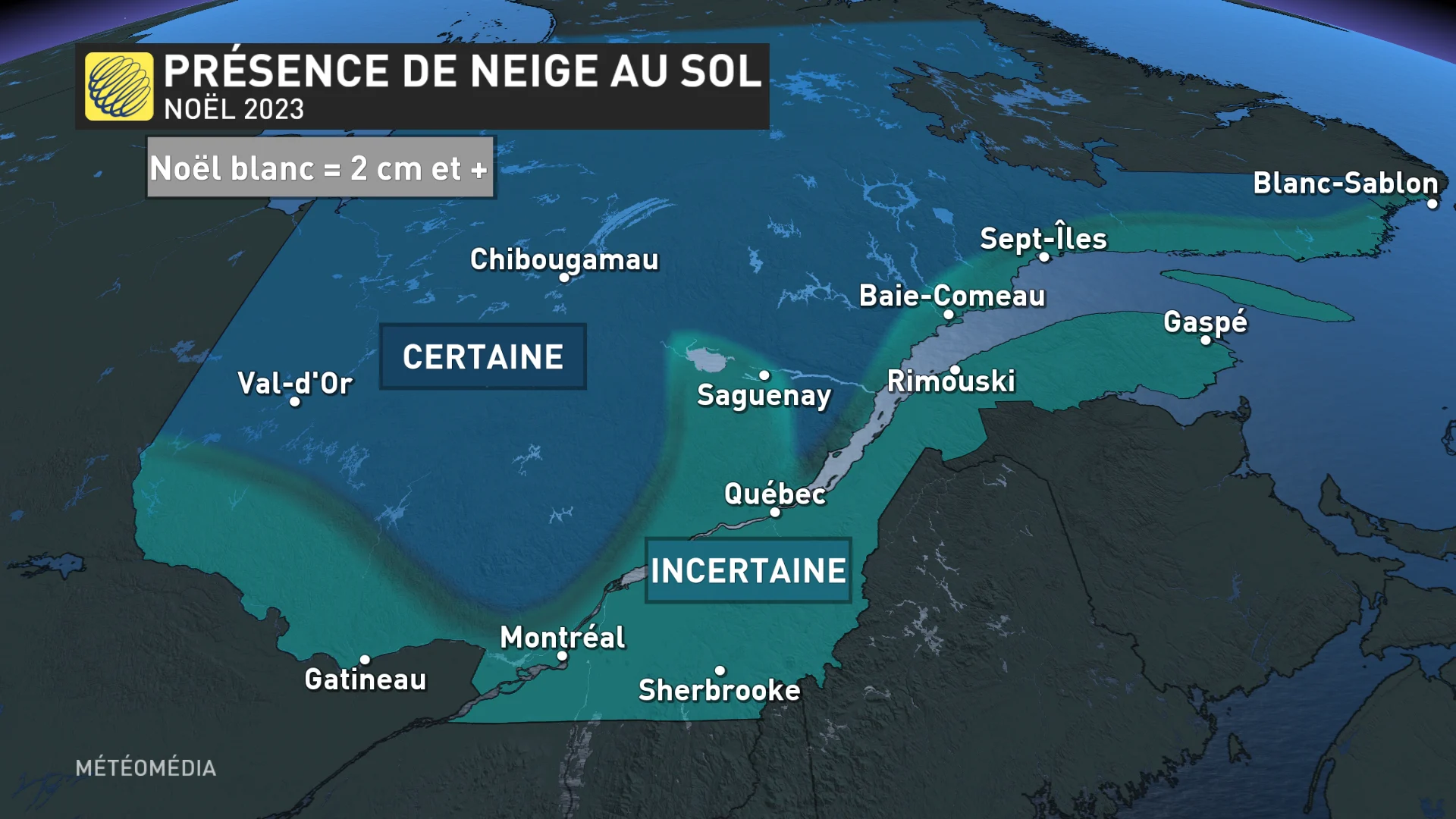 Une première va se produire à Noël pour certains secteurs MétéoMédia