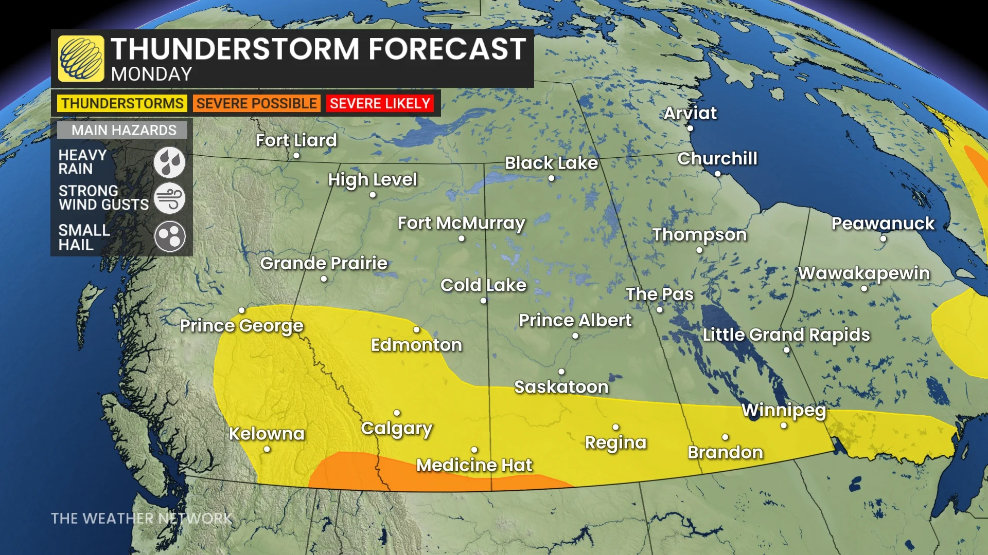 Baron - Monday thunderstorm threat Prairies - July14