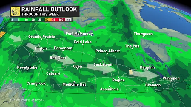 Wet and cool pattern sets up for the Prairies, eyes on some late-week ...
