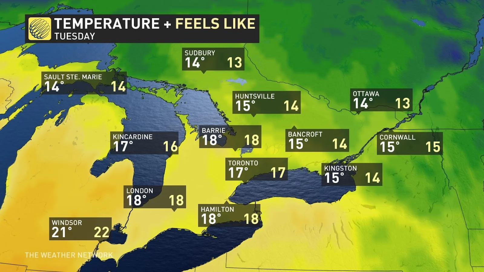 ON Tuesday temps Oct 22 2023