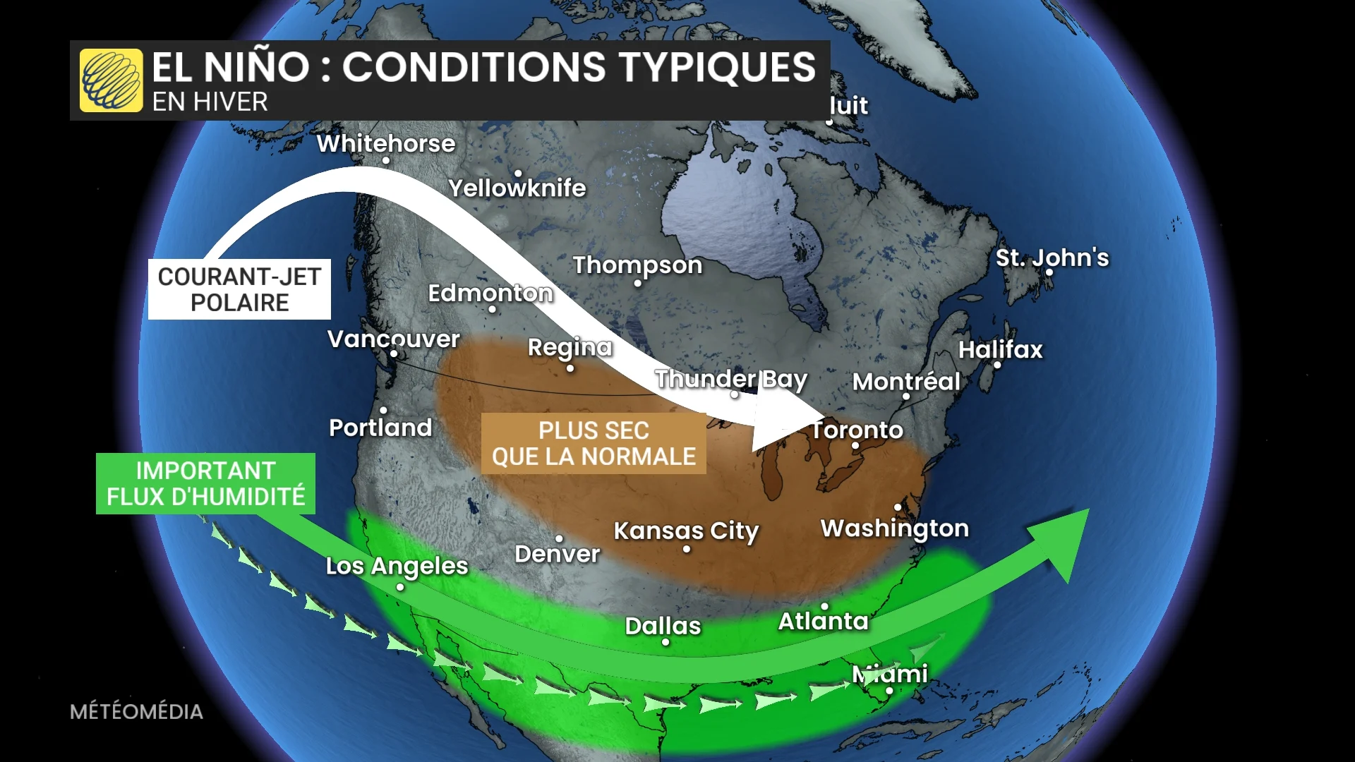conditions typiques el nino precipitations courant jet