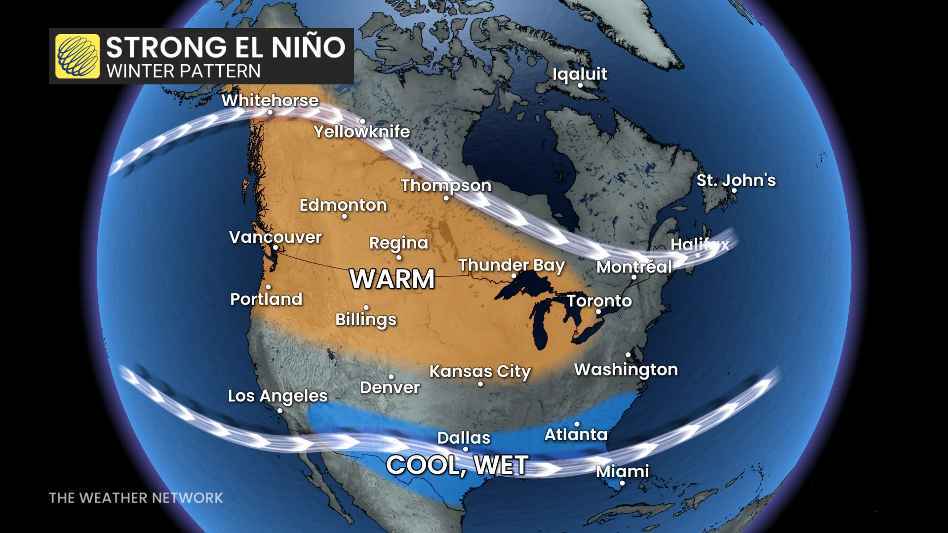 Strong El Niño pattern winter