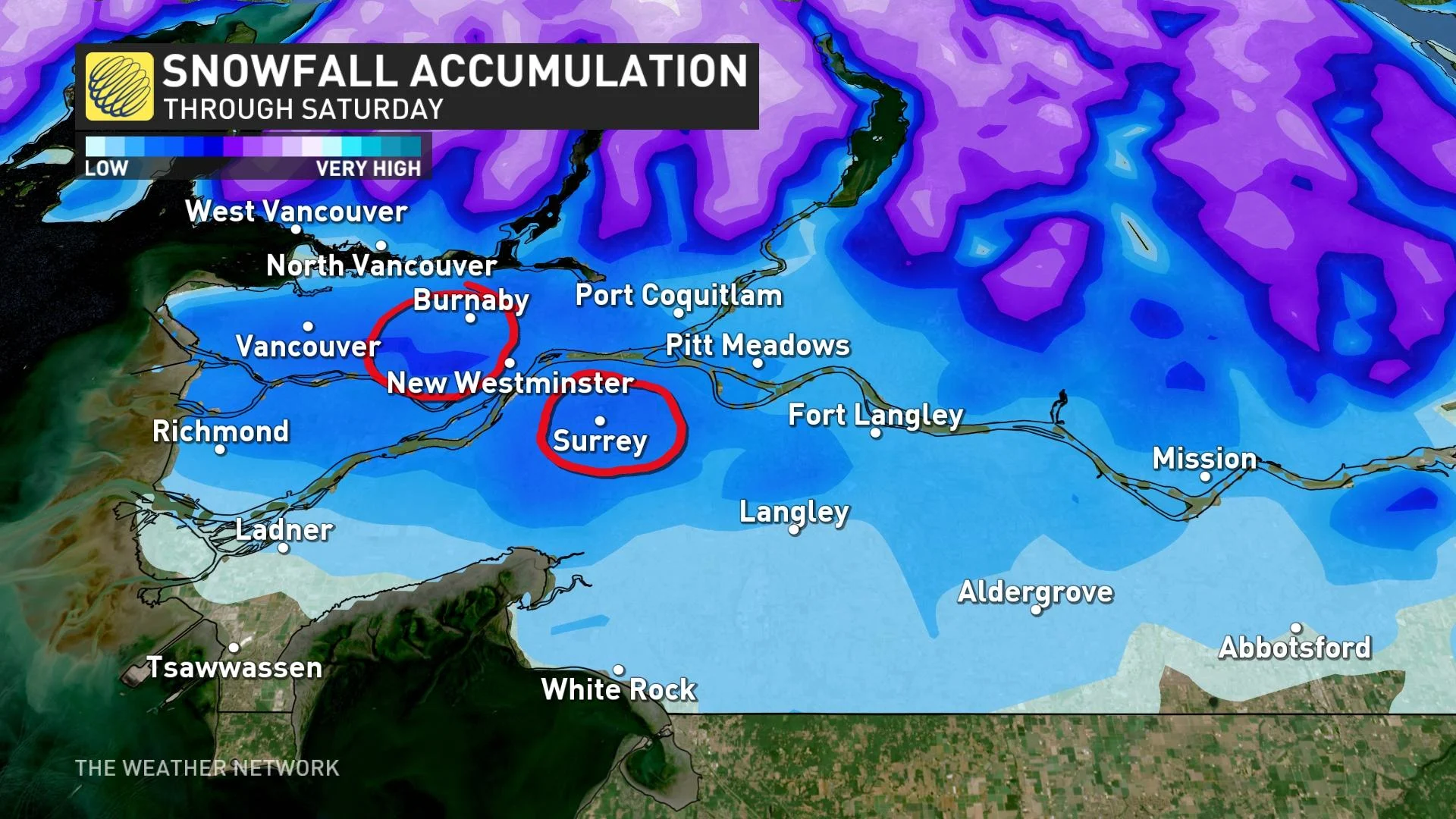 BC updated snow totals