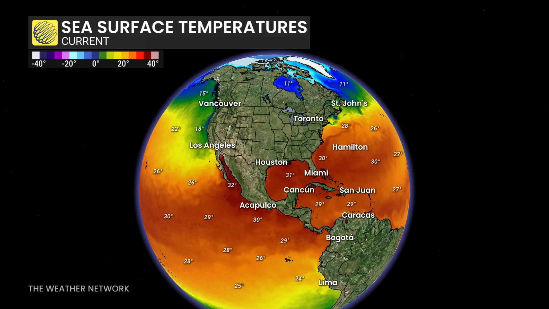 Atlantic Pacific SSTs August 23 2026
