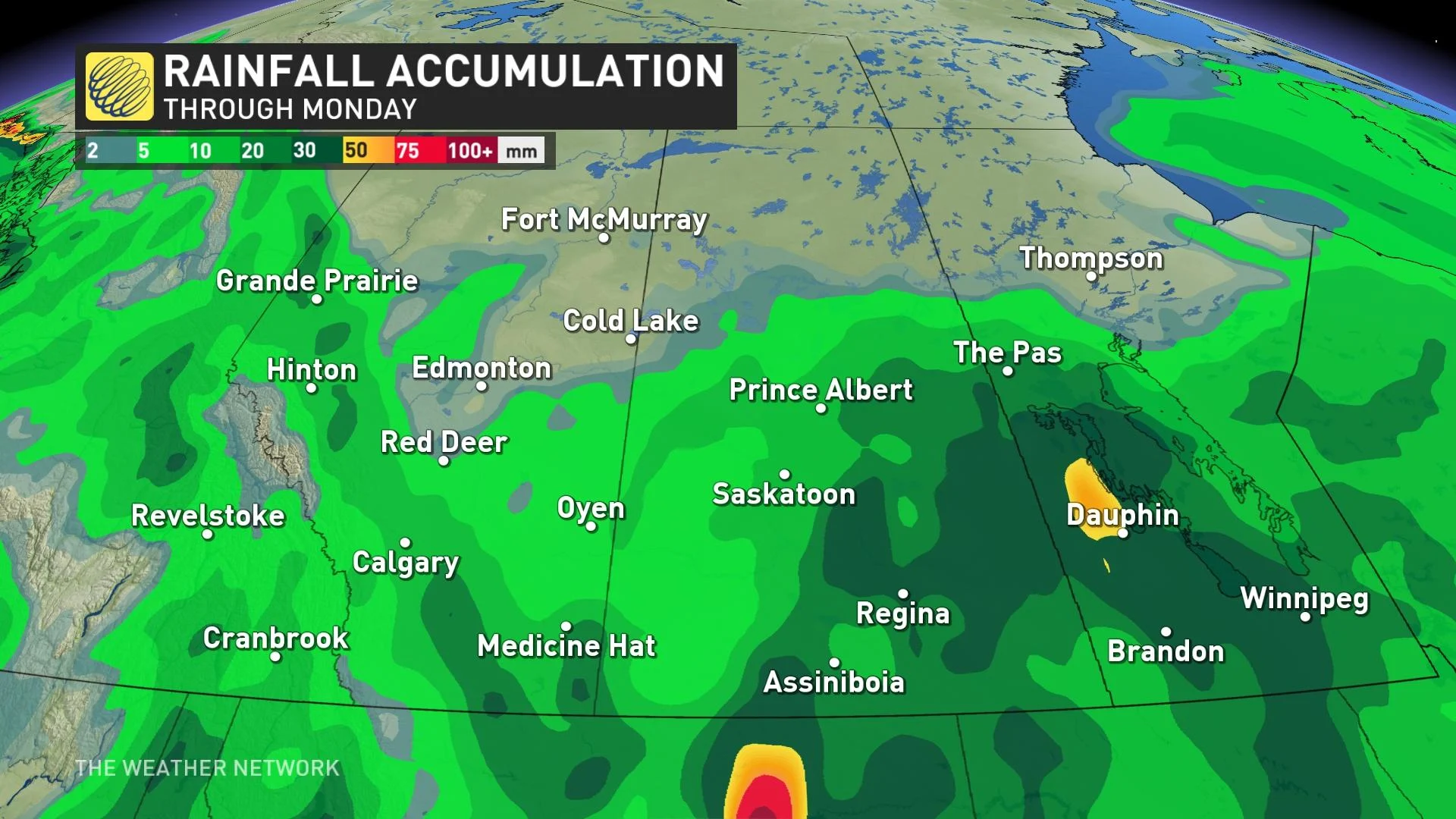 Baron_Rainfall map through Monday_Prairies_May 1