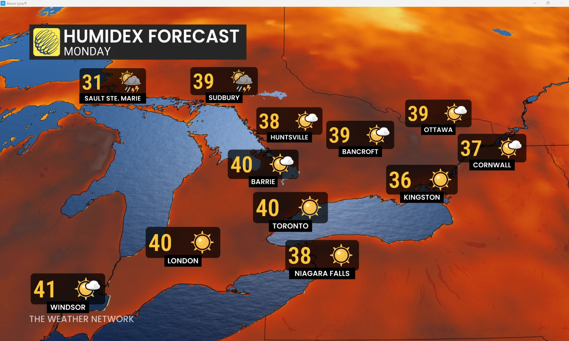Ontario temperature forecast Monday
