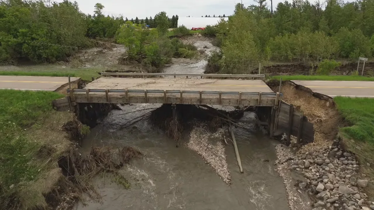 Highway 366, Manitoba, Flooding, Storm, July 10, 2026. (Jaison Empson/CBC)