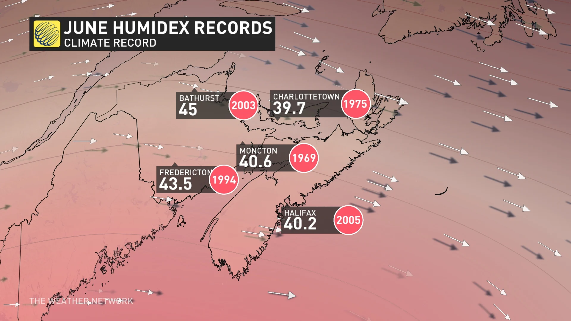 June humidex records Atlantic Canada_June 17