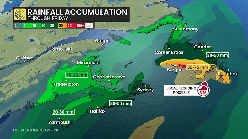Heavy rain, high winds as storm hits Atlantic Canada - The Weather Network