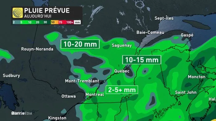 pluie prévue