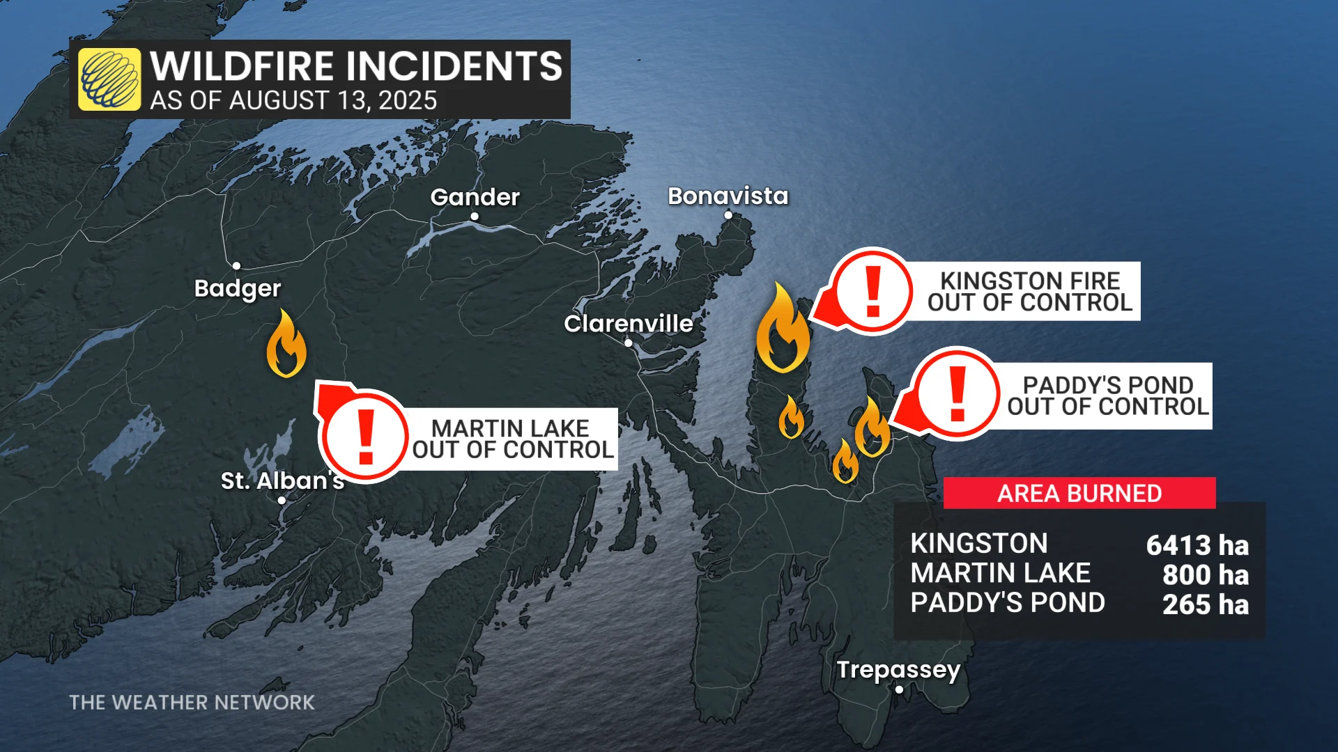 Aug. 14: Wildfire update in Newfoundland