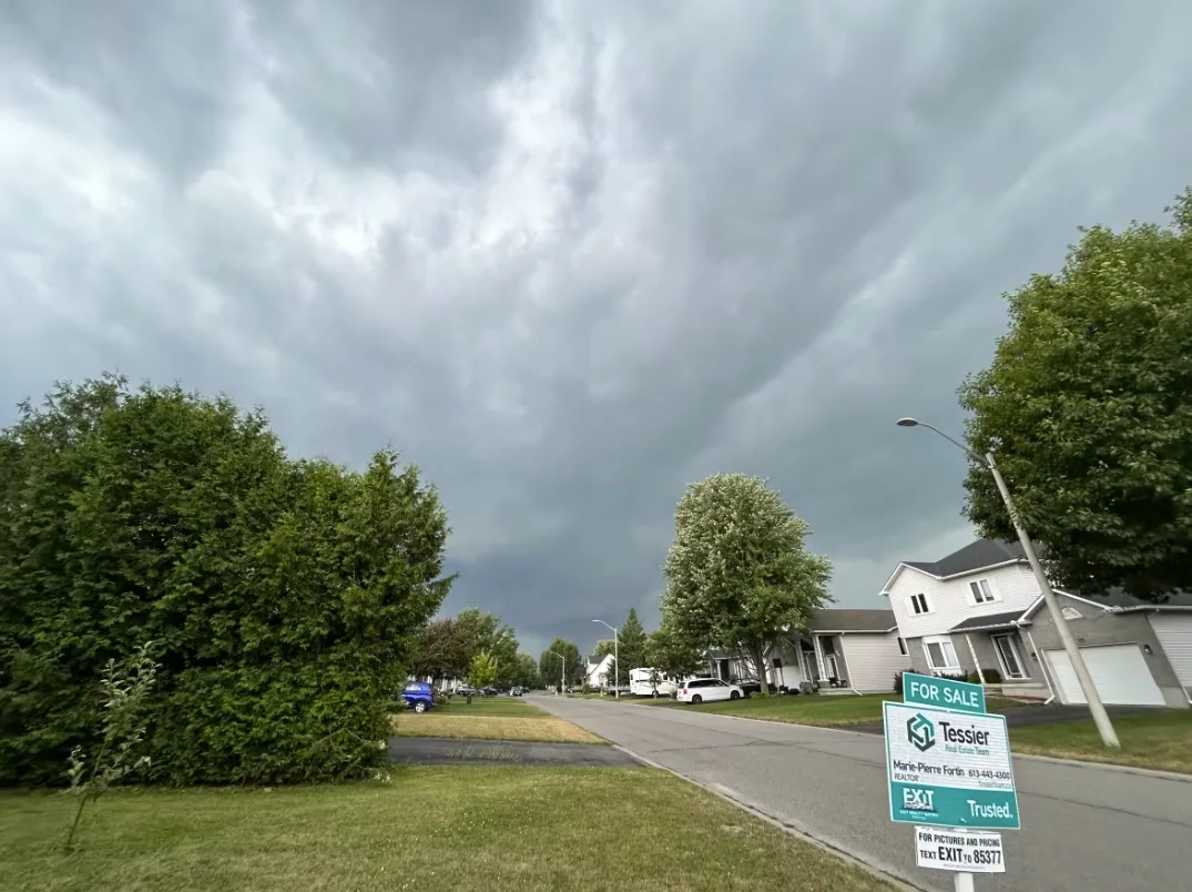 CBC: This is what the sky looked like as the storm started to roll in. (submitted by Kris Pearson )