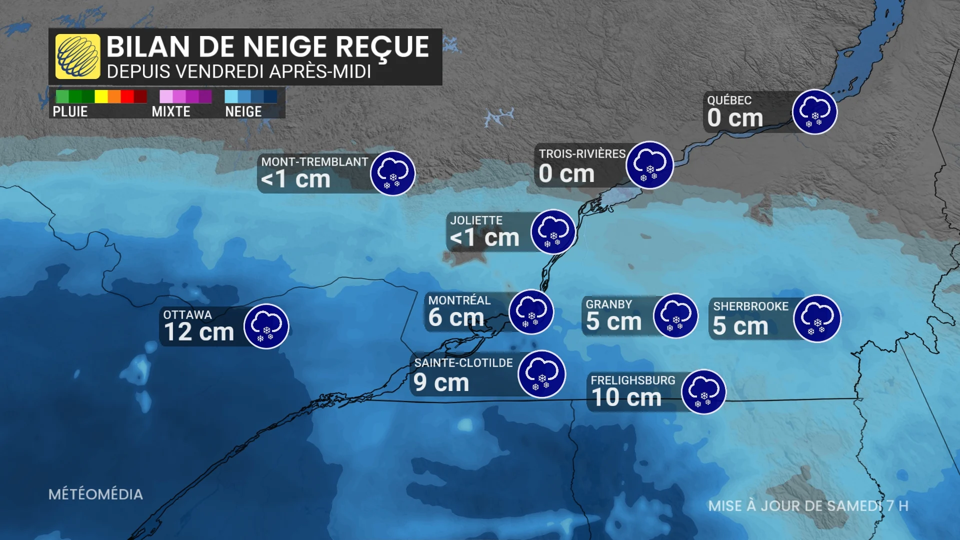 neige recue 7h samedi 21 fev