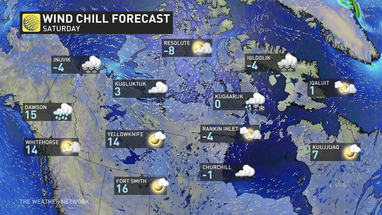Northern Canada Wind Chill Friday