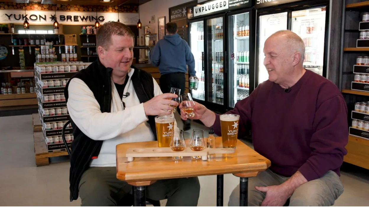 Left Nathan Coleman, Host with Right Bob Baxter, President at Yukon Brewing Company