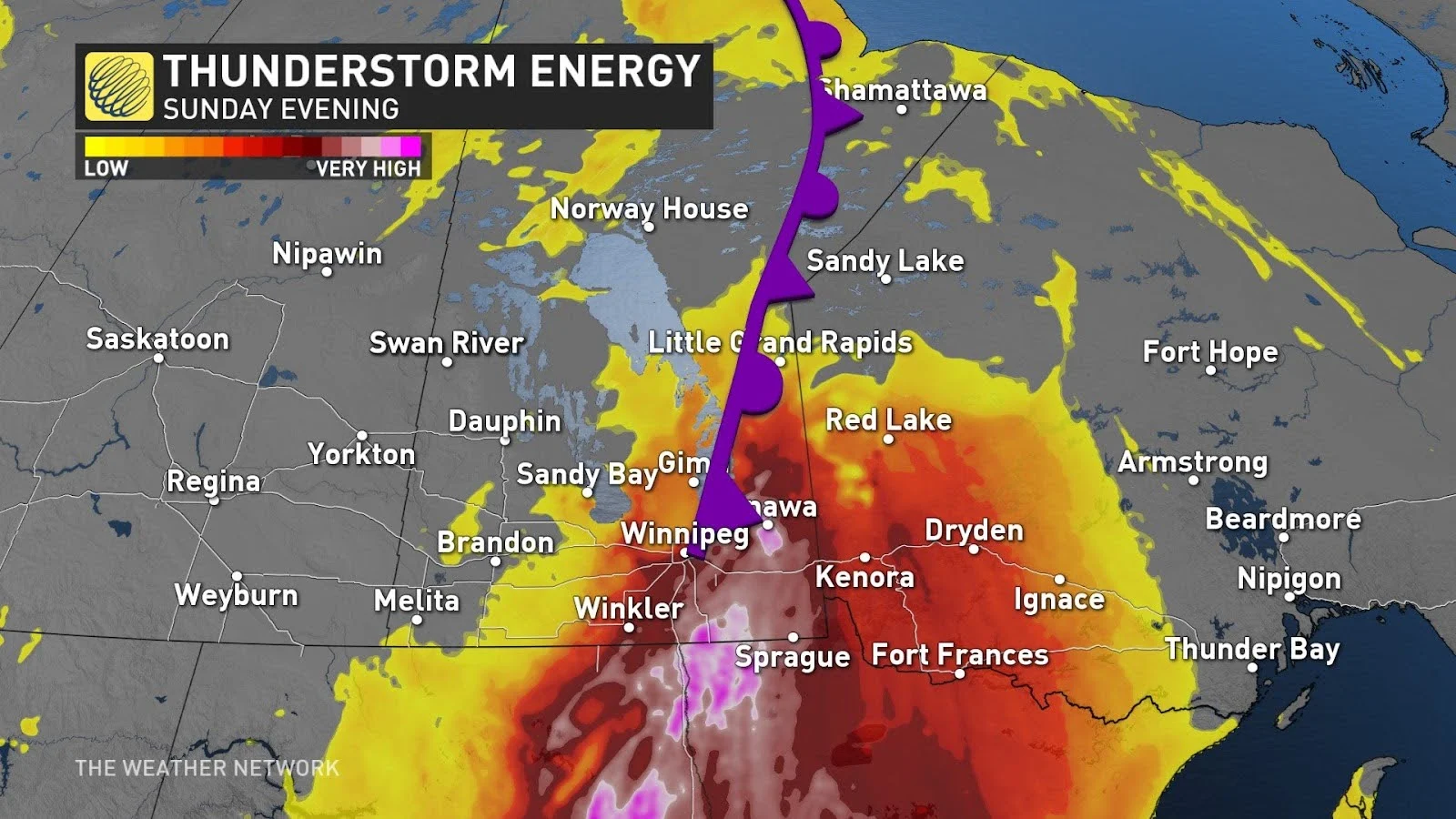 Prairie instability Sunday evening