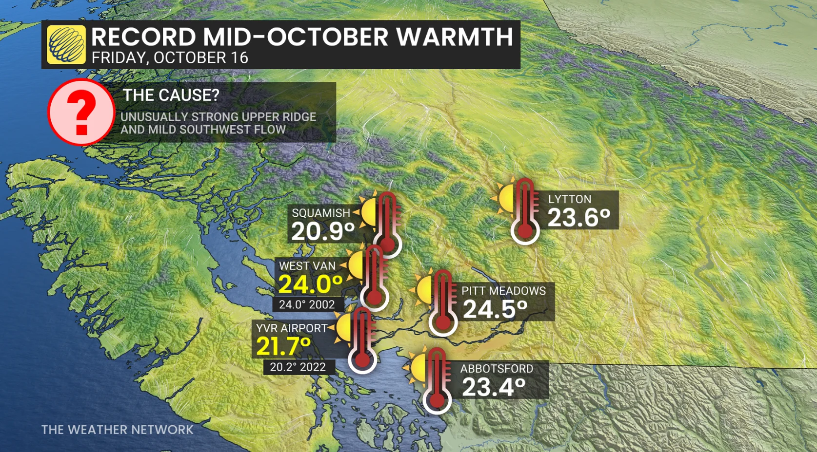 B.C. record mid-October warmth Oct. 16