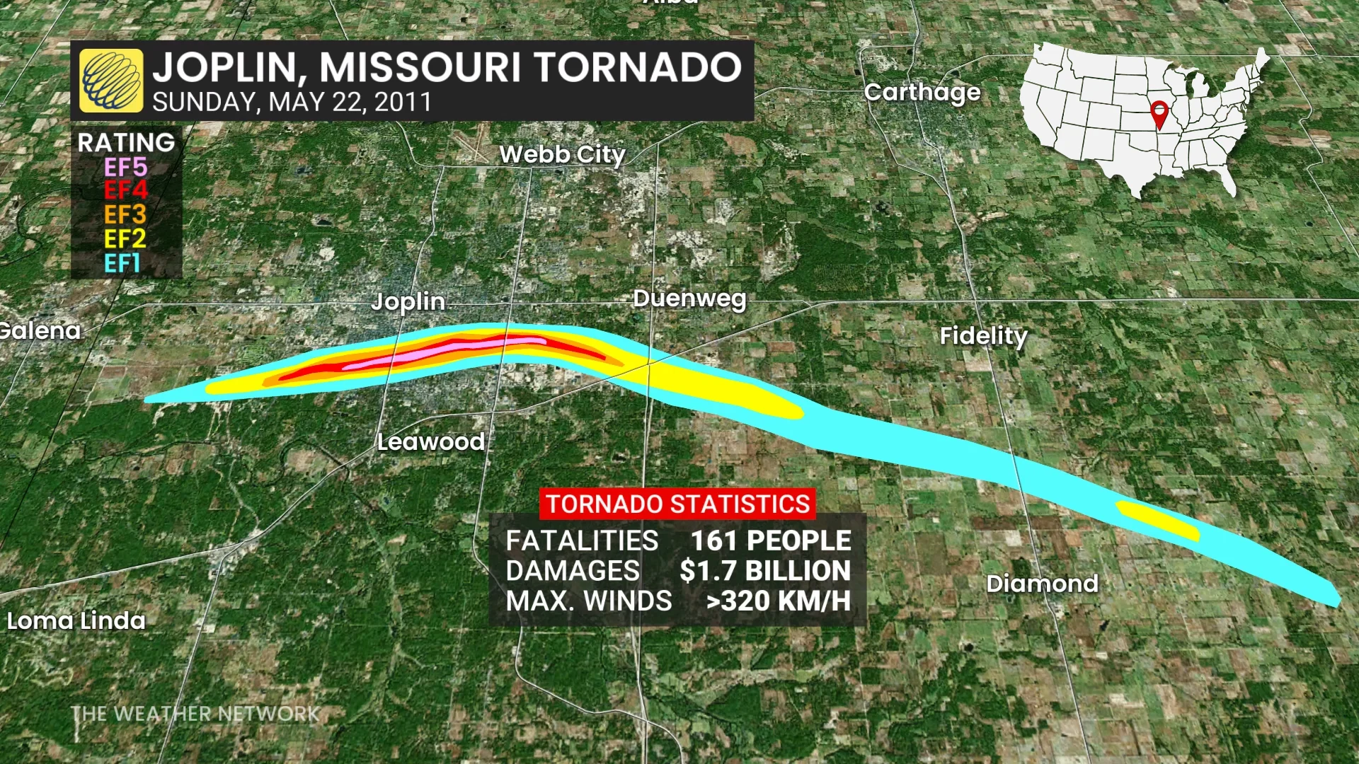 Joplin Missouri Tornado Damage Path