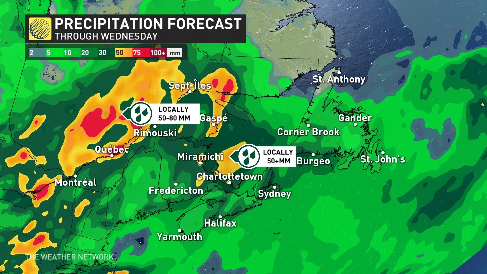 Heavy rain continues to impact the Maritimes - The Weather Network