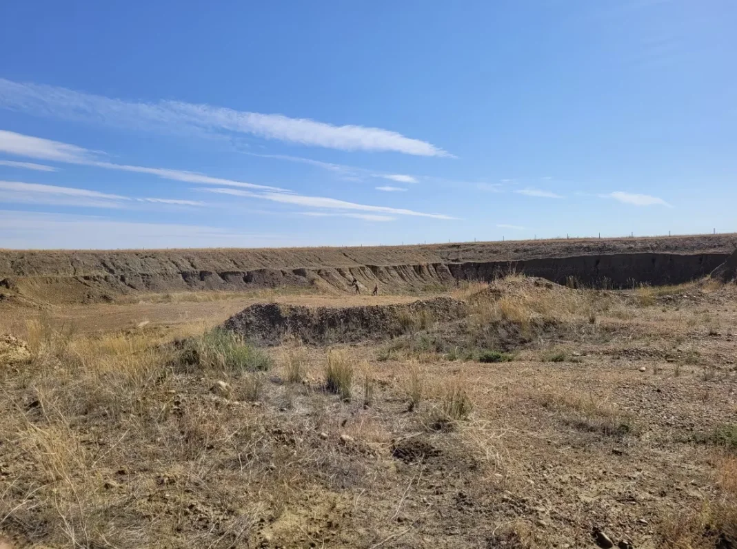 CBC: A gravel pit at Big Stone, Alta., where the fossils were found. (Submitted by Christina Barron-Ortiz)