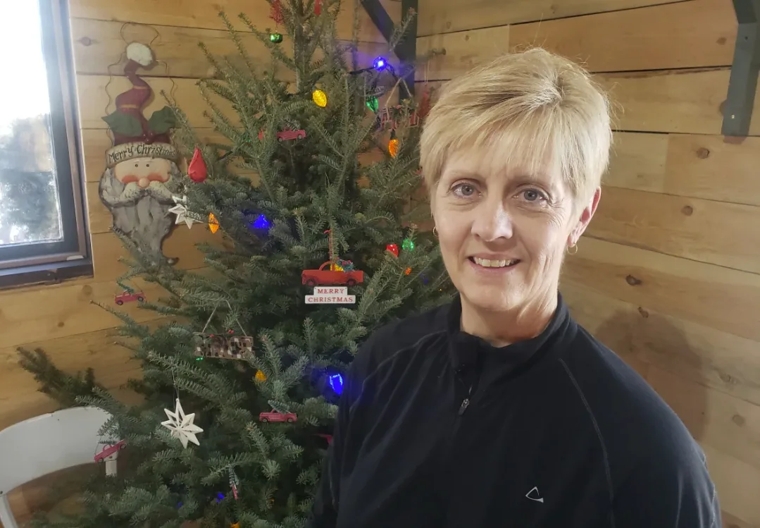 CBC: Judy Gilmour, owner of Gilmour Tree Farm near Lumsden, says she's sold out of her Christmas tree stock for this year. (Ethan Williams/CBC)