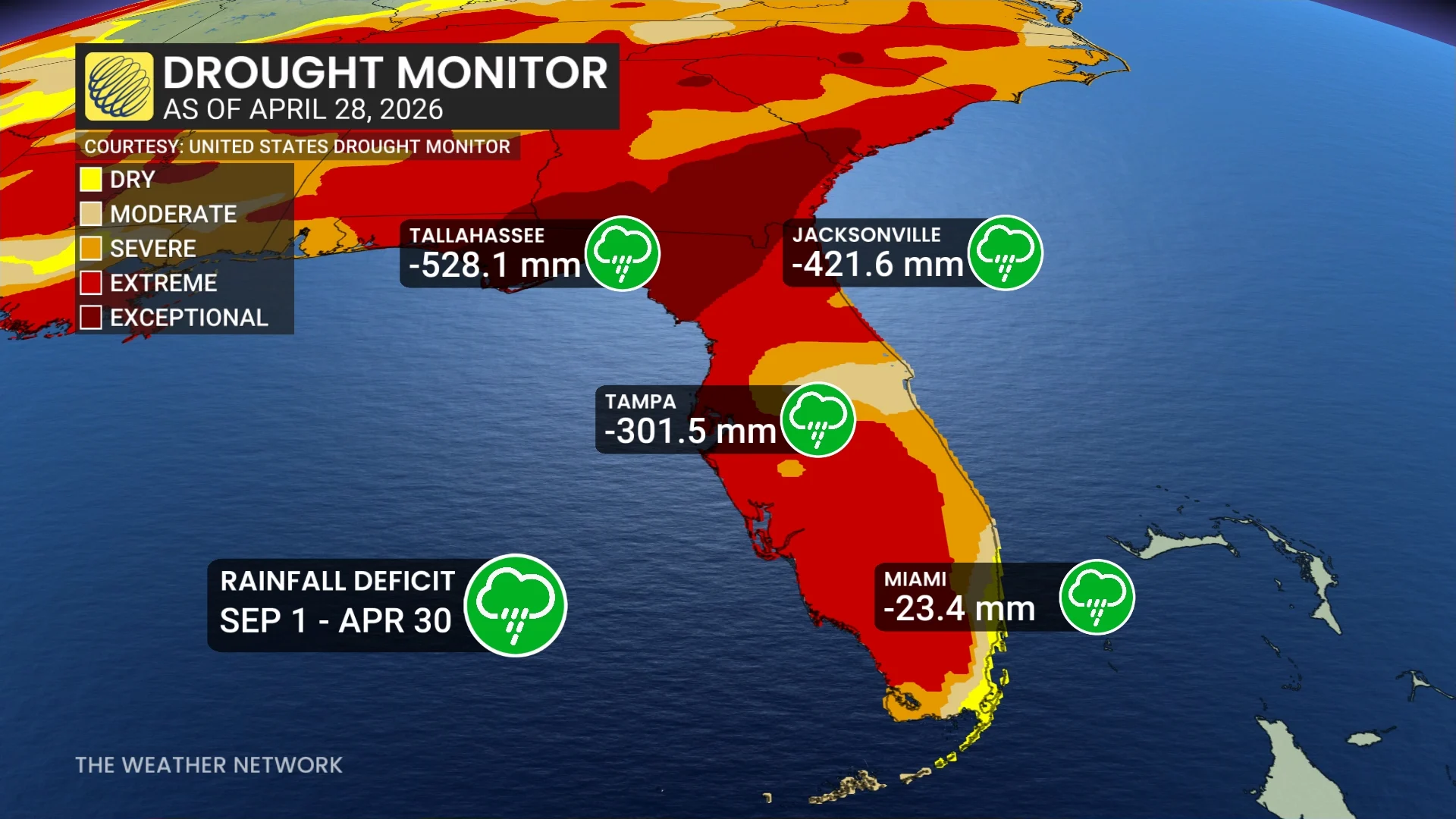 Florida Drought Deficit April 30 2026