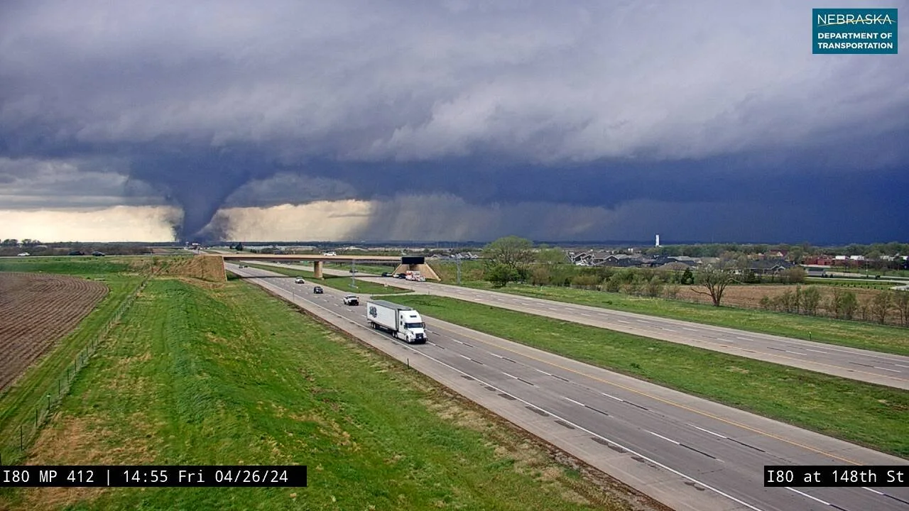 Nebraska Highway Camera Tornado April 26 2024