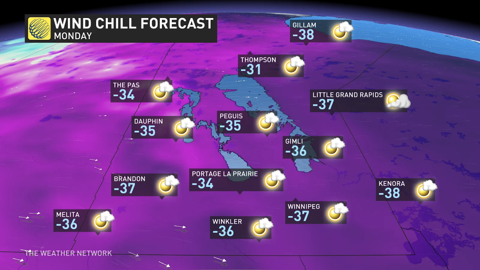 Manitoba Wind Chill Forecast Monday
