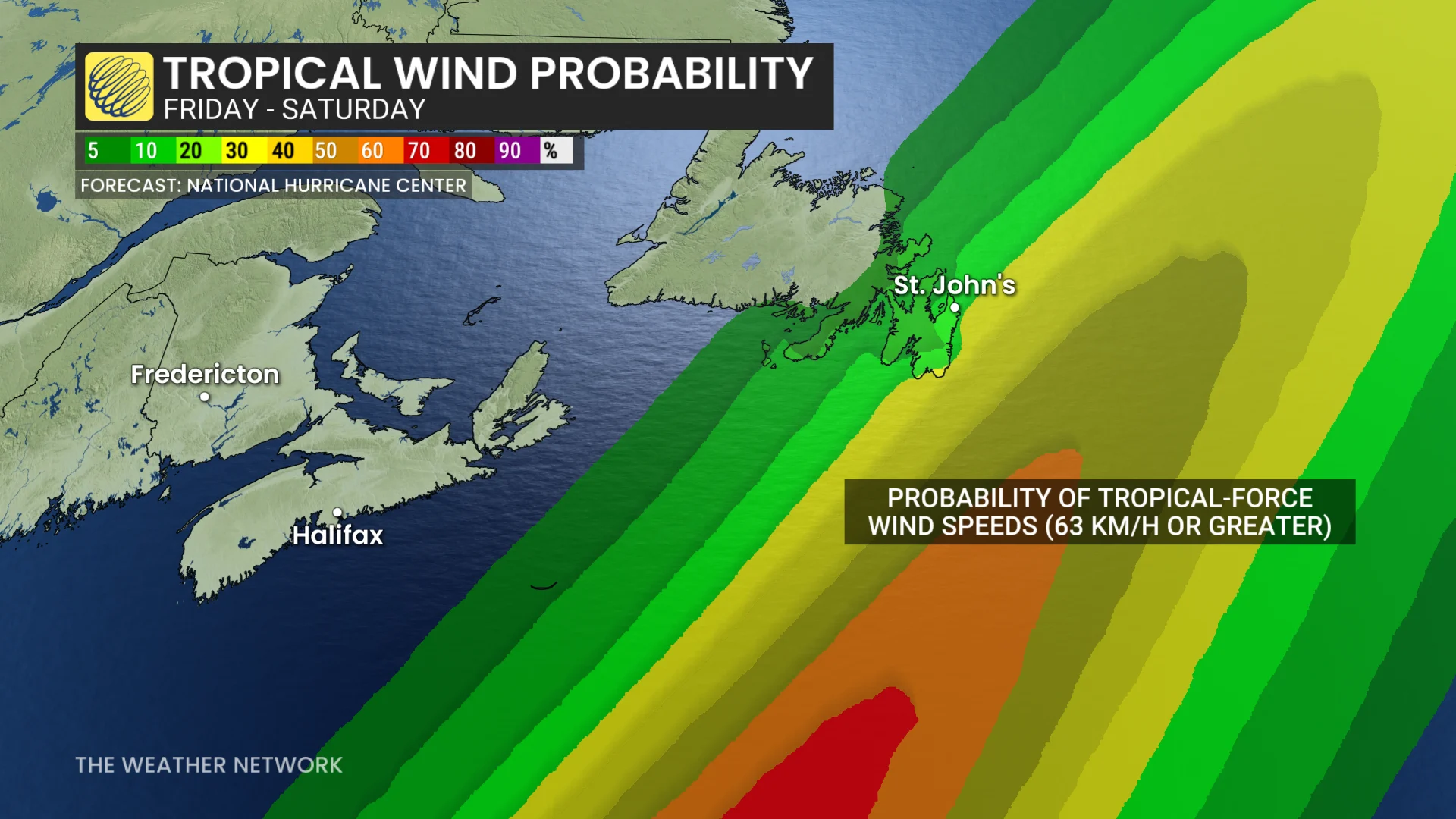 Baron - Atlantic Canada tropical wind probability - Oct 29