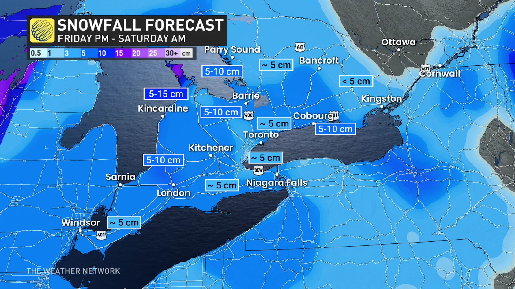 Shovels on standby: A snowy weekend is unfolding in southern Ontario ...