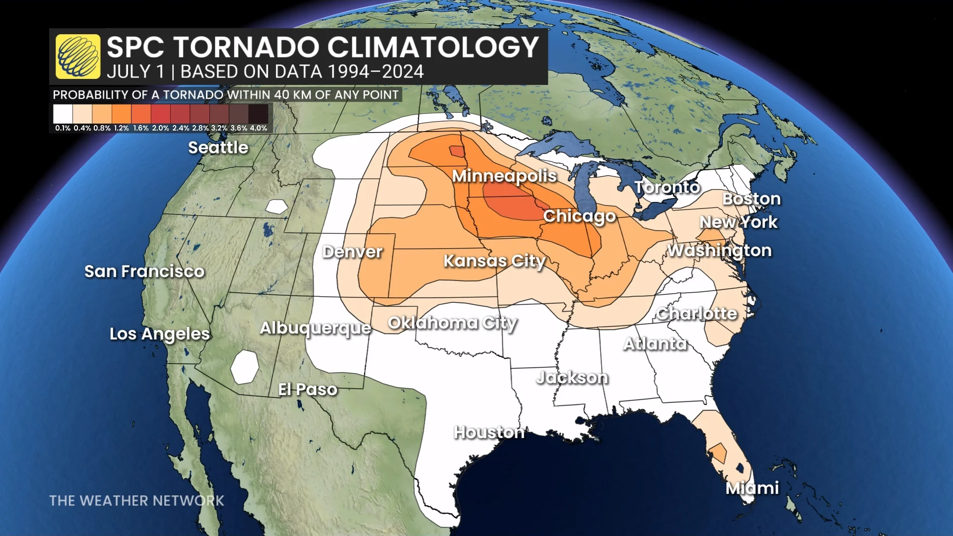 SPC Tornado Climatology July 1