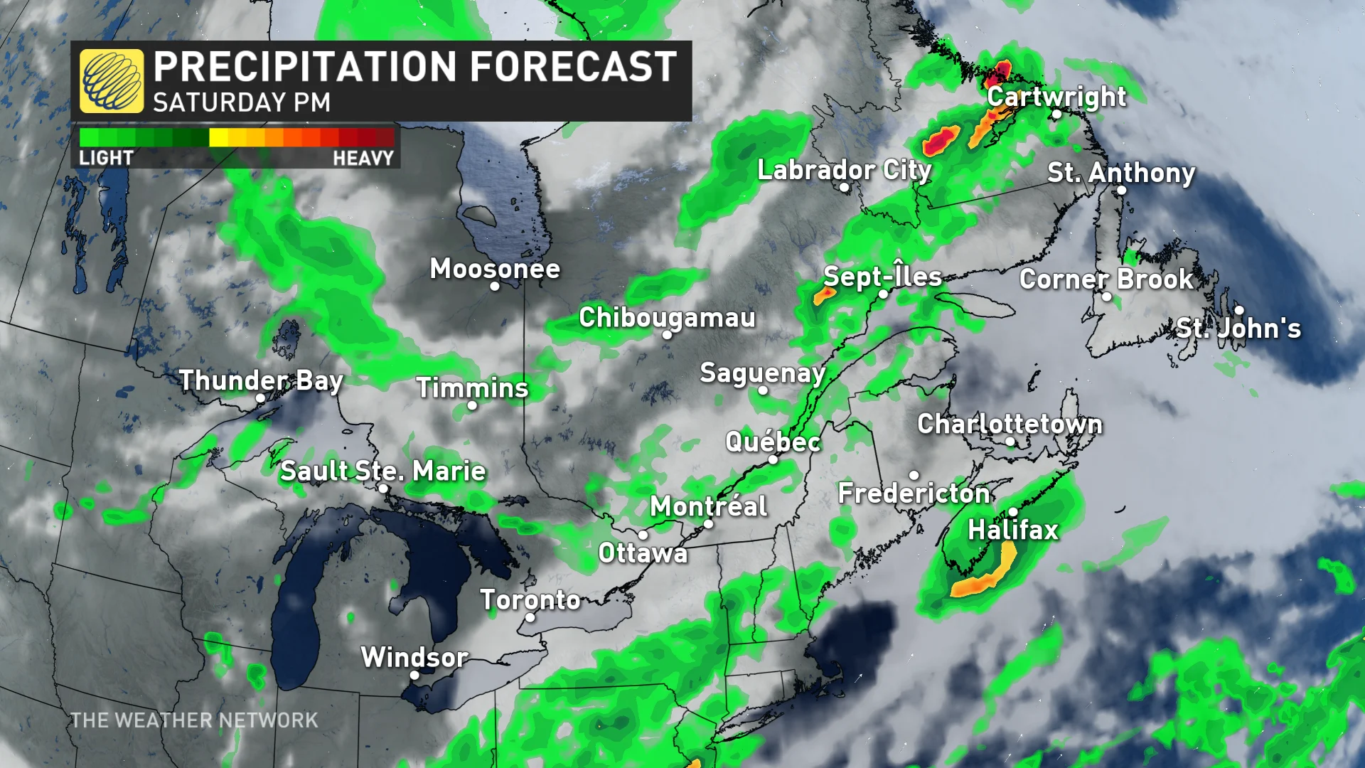 Baron - Saturday precip eastern Canada