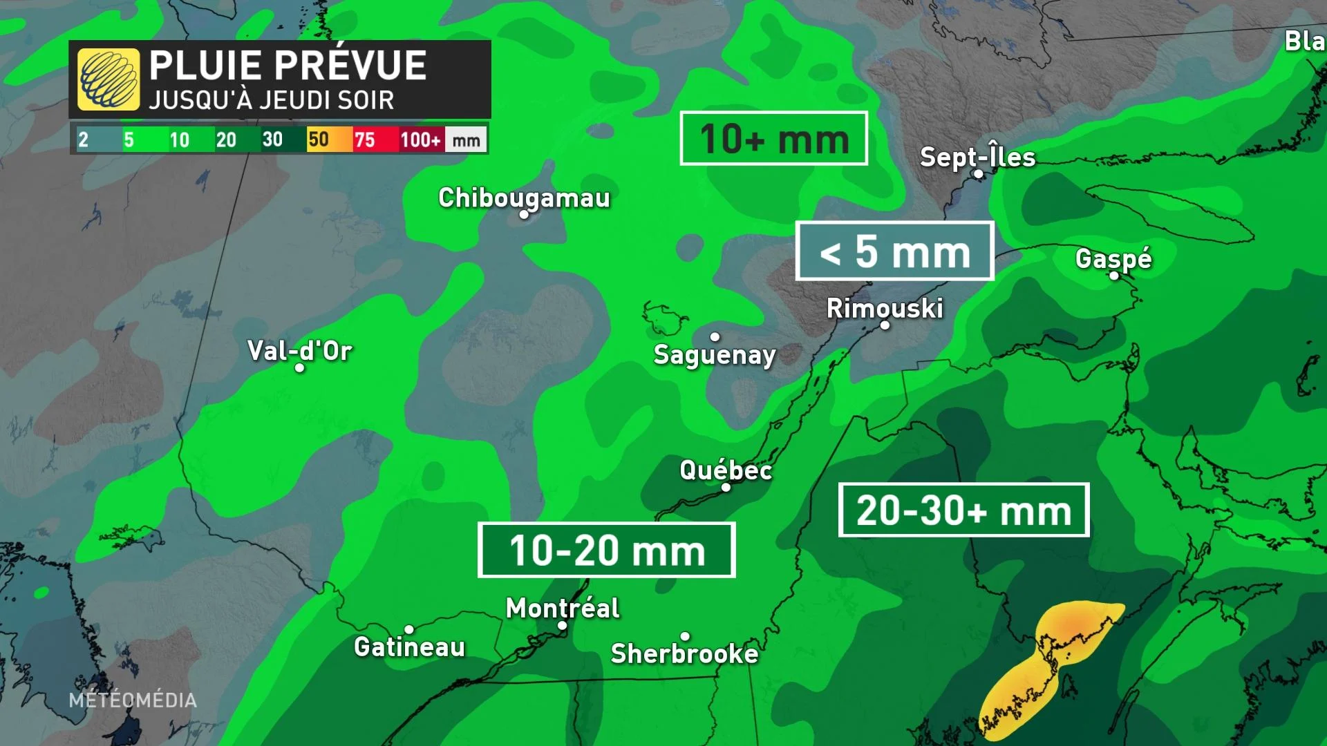 PLUIE PRÉVUE MT