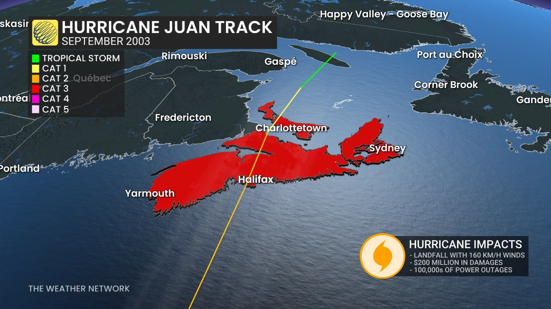 Hurricane Juan Track 2003