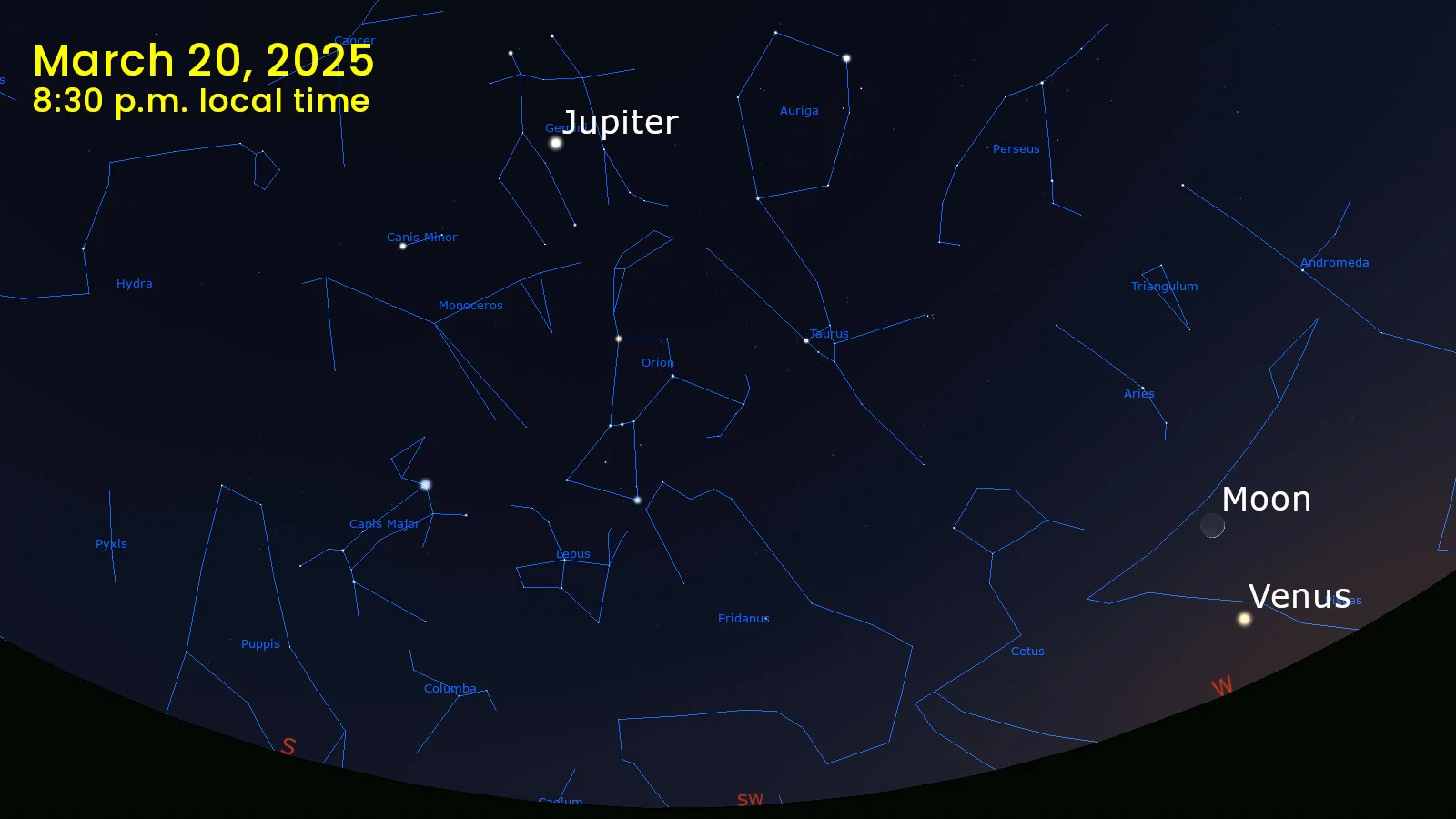 March 20 2026 - Jupiter Venus Moon