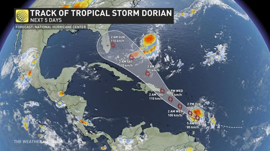 Tropical Storm Dorian prompts several hurricane watches