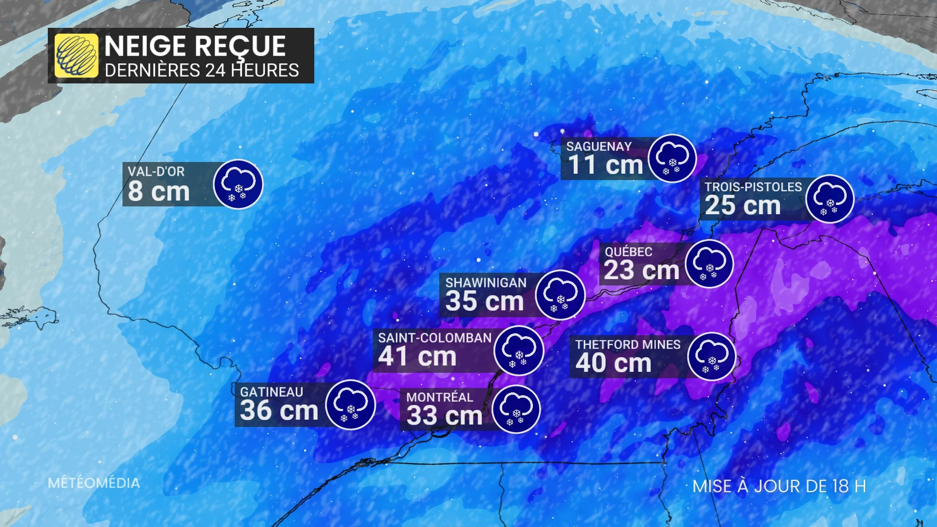 NEIGE REÇUE 18 H