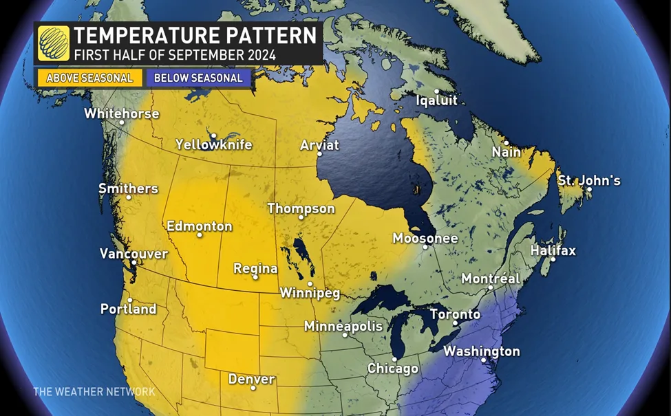 Temperature Pattern First Half of September 2024