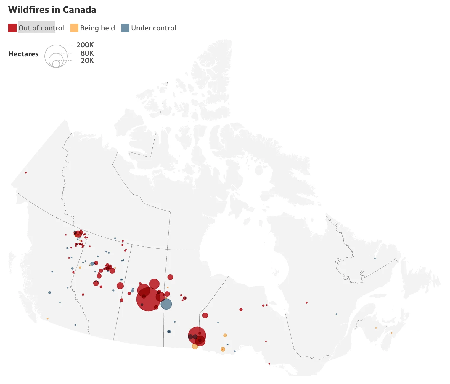 Wildfire, Map, CBC, Canada, May 29, 2025. (CBC News)