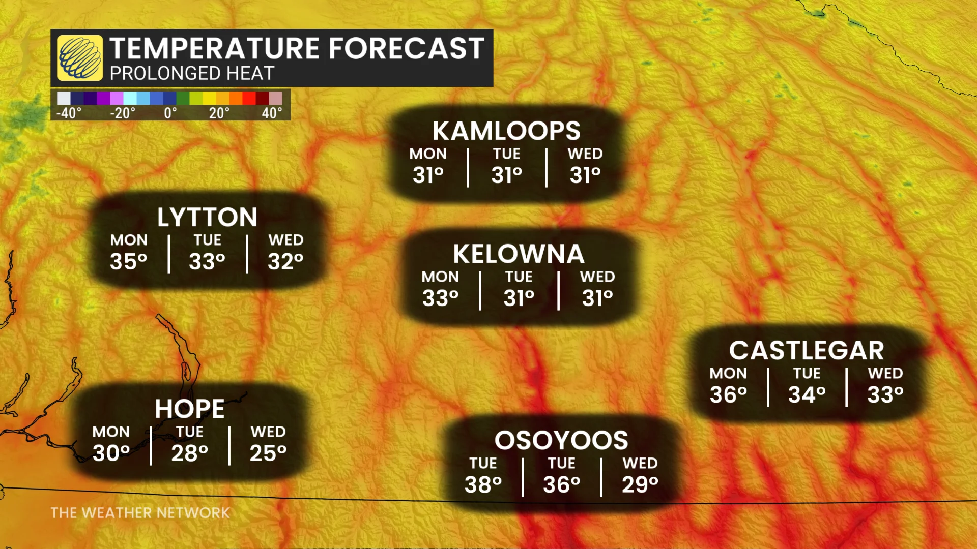 Baron - BC Monday temperatures - June9
