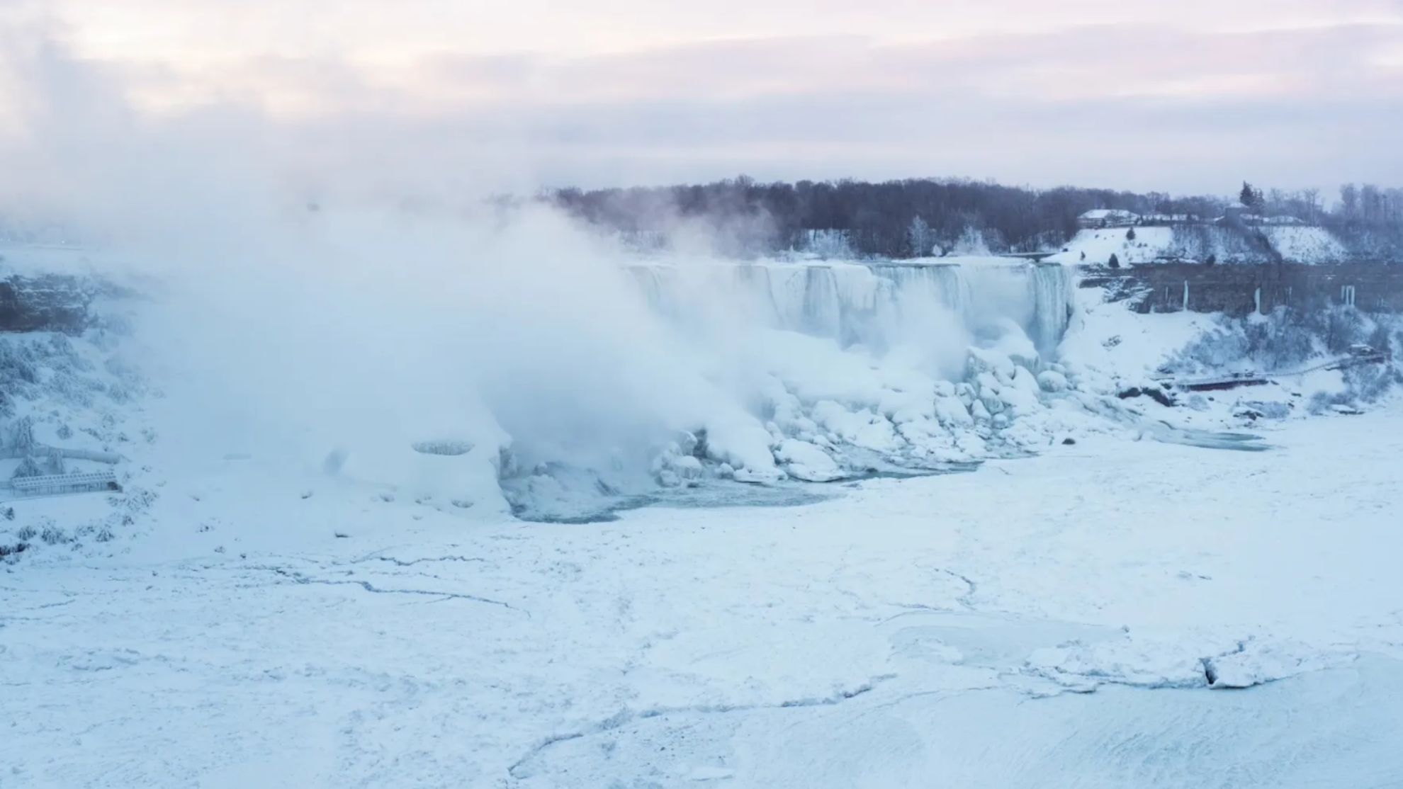 Niagara Falls partially frozen following days of bitter cold - The ...