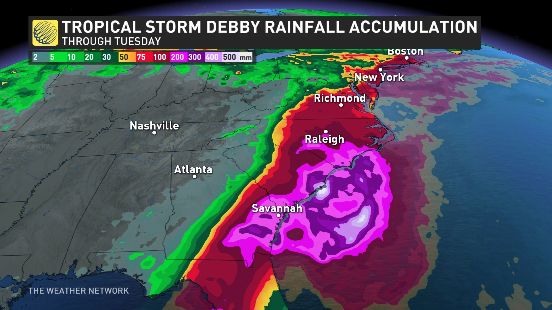 Debby Eastern Seaboard Rainfall August 5 2024