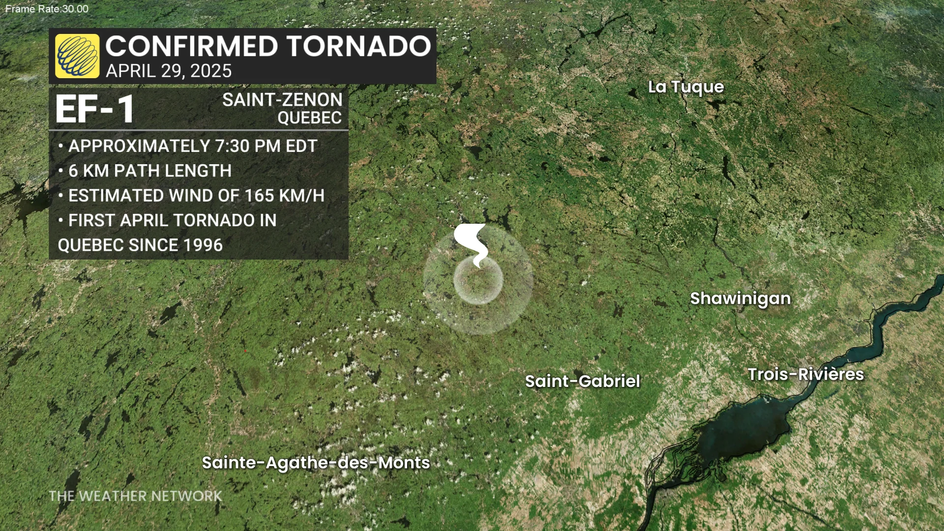 Baron - Saint-Zenon Quebec tornado - April 29 2025