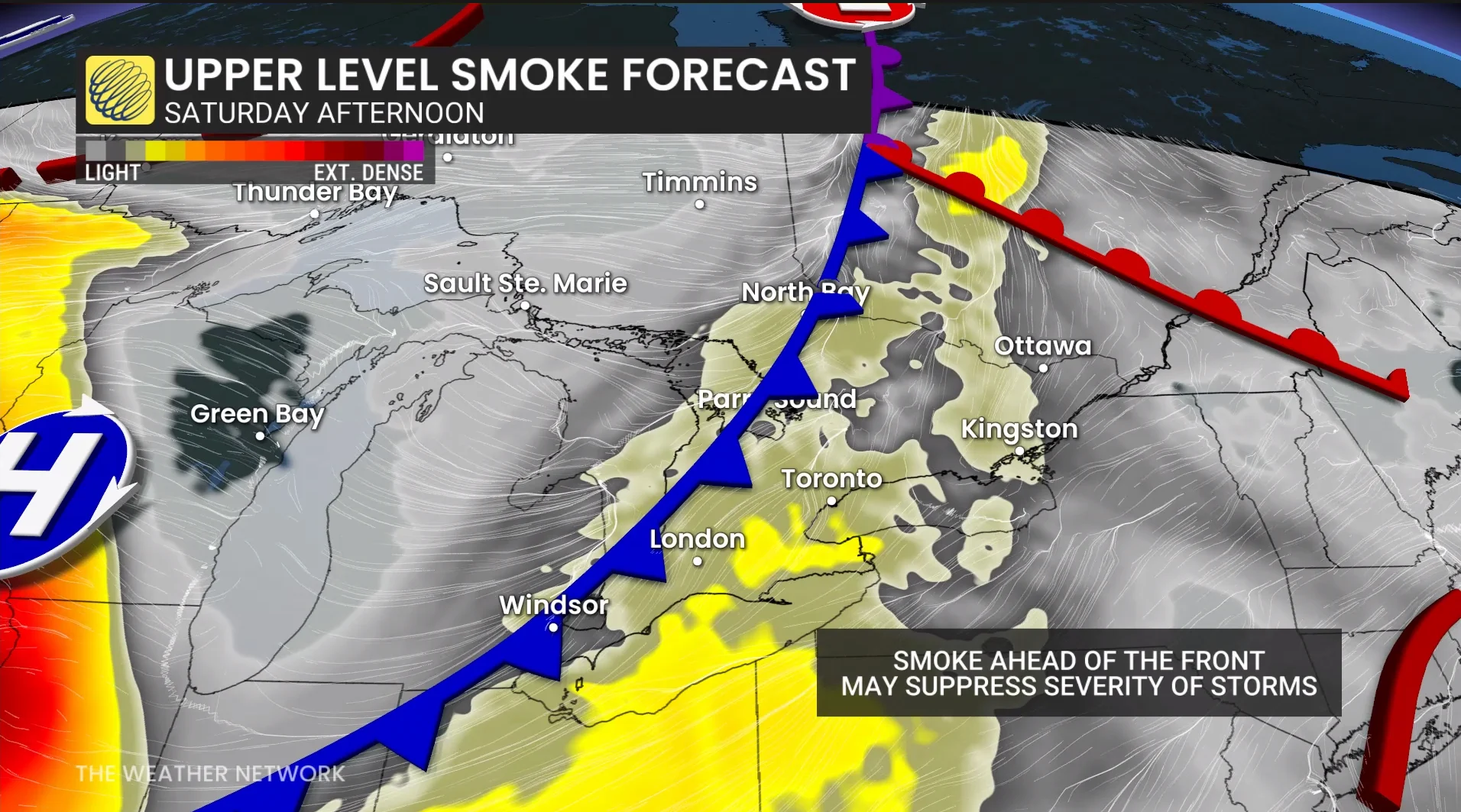 Ontario Quebec smoke forecast Saturday
