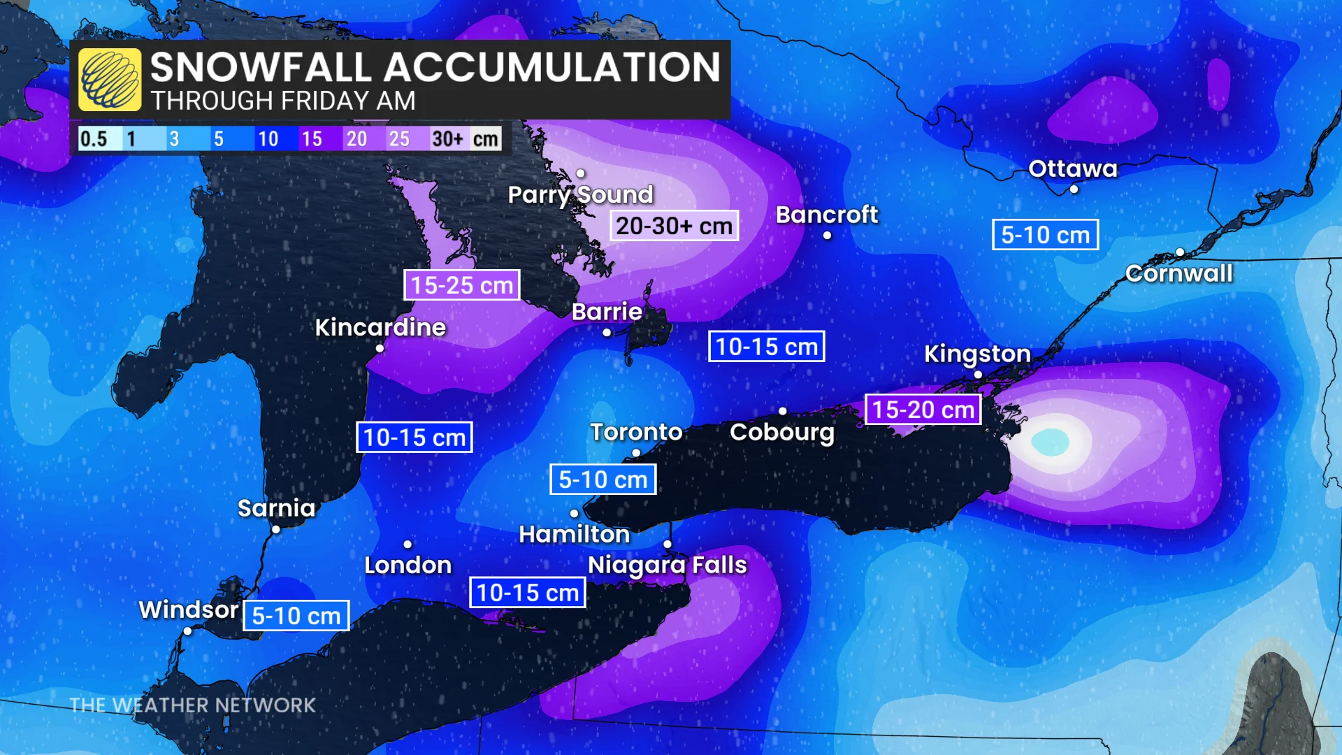 Baron - Ontario snow totals - Jan 21
